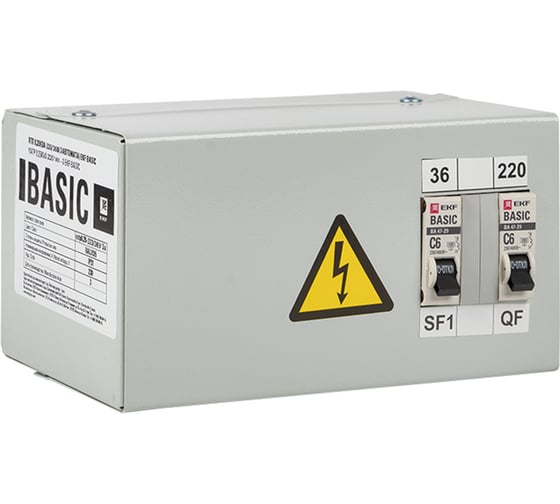 Ящик с понижающим трансформатором EKF ЯТП, 0,25кВА, 220/36В, Basic yatp0,25-220/36v-2a 1
