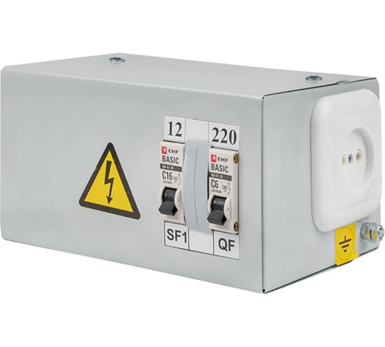 Ящик с понижающим трансформатором EKF Basic ЯТП 0,25кВА, 220/12В yatp0,25-220/12v-2a