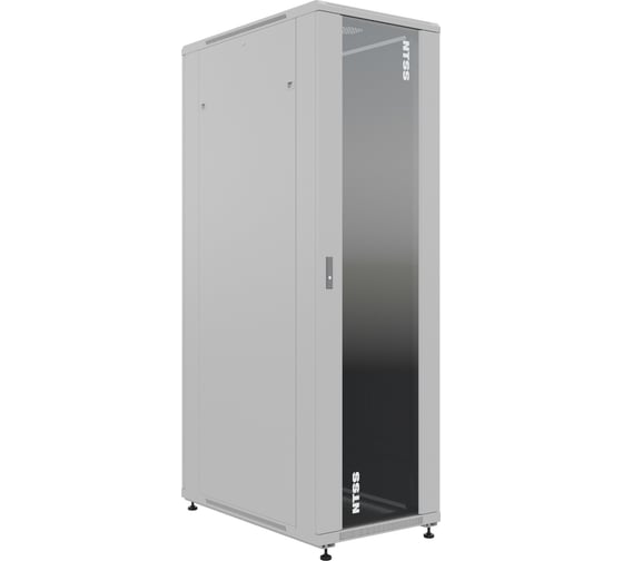 Шкаф напольный универсальный серверный NTSS R 22U 600x1000мм, 4 профиля 19, двери стекло и сплошная металл, боковые стенки съемные, регулируемые опоры, разобранный, серый RAL 7035 NTSS-R22U60100GS 1