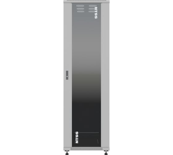 Шкаф напольный универсальный серверный NTSS R 22U 600x1000мм, 4 профиля 19, двери стекло и сплошная металл, боковые стенки съемные, регулируемые опоры, разобранный, серый RAL 7035 NTSS-R22U60100GS