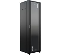 Шкаф напольный универсальный серверный NTSS R 42U 600x600мм, 4 профиля 19, двери стекло и сплошная металл, боковые стенки съемные, регулируемые опоры, разобранный, черный RAL 9005 NTSS-R42U6060GS-BL