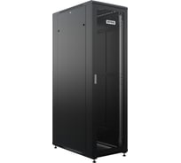 Шкаф напольный универсальный серверный NTSS R 42U 800x1000мм, 4 профиля 19, двери перфорированная и перфорированная двухстворчатая, боковые стенки съемные, регулируемые опоры, разобранный, черный RAL 9005 NTSS-R42U80100PD/PDD-BL