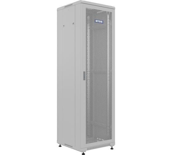 Шкаф напольный универсальный серверный NTSS R 42U 600x600мм, 4 профиля 19, двери перфорированная и сплошная металл, боковые стенки съемные, регулируемые опоры, разобранный, серый RAL 7035 NTSS-R42U6060PD 1