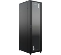 Шкаф напольный универсальный серверный NTSS R 42U 600x800мм, 4 профиля 19, двери стекло и сплошная металл, боковые стенки съемные, регулируемые опоры, разобранный, черный RAL 9005 NTSS-R42U6080GS-BL