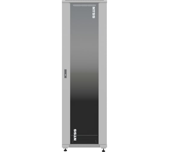 Шкаф напольный универсальный серверный NTSS R 42U 600x600мм, 4 профиля 19, двери стекло и сплошная металл, боковые стенки съемные, регулируемые опоры, разобранный, серый RAL 7035 NTSS-R42U6060GS