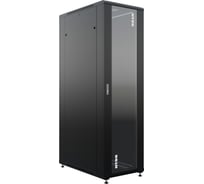 Шкаф напольный универсальный серверный NTSS R 42U 800x1000мм, 4 профиля 19, двери стекло и сплошная металл, боковые стенки съемные, регулируемые опоры, разобранный, черный RAL 9005 NTSS-R42U80100GS-BL