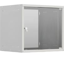 Шкаф настенный телекоммуникационный NTSS LIME 15U 550x450x770мм, 2 профиля 19, дверь стеклянная, боковые стенки несъемные, разобранный, серый RAL 7035 NTSS-WL15U5545GS