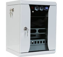 Телекоммуникационный настенный шкаф ЦМО 8U 420х320х310 стеклянная дверь сварной серый ШРН-8.255-10