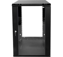 Шкаф настенный ЦМО 19", 12U ШРН-Э-12.650-9005 (600х650) дверь стекло, цвет черный, 00-00889605