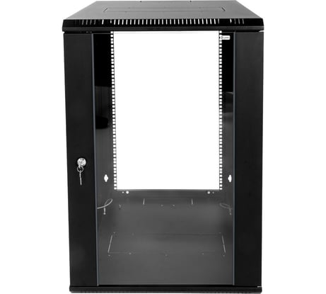 Шкаф настенный ЦМО 19", 12U ШРН-Э-12.650-9005 (600х650) дверь стекло, цвет черный, 00-00889605