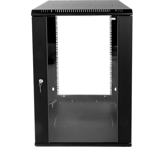 Шкаф настенный ЦМО 19", 12U ШРН-Э-12.650-9005 (600х650) дверь стекло, цвет черный, 00-00889605