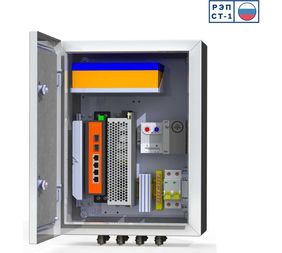 Коммутационный термошкаф MASTERMANN 6 УТП 4К ГЗ AКБ 2А 300х400х210 мм IP 66 00-00015648 1