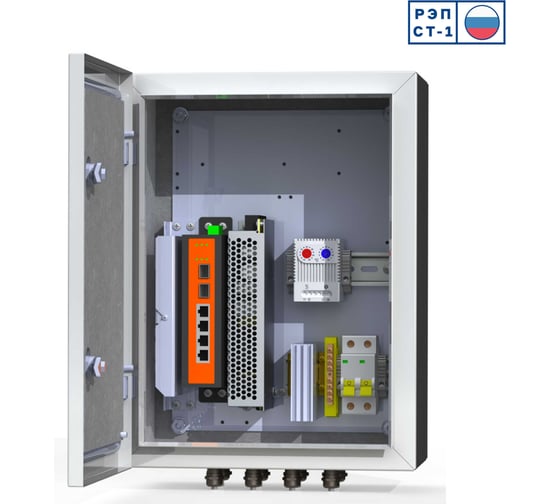 Коммутационный термошкаф MASTERMANN 6УТП 4К ГЗ 300х400х210 мм IP 66 00-00015644 1