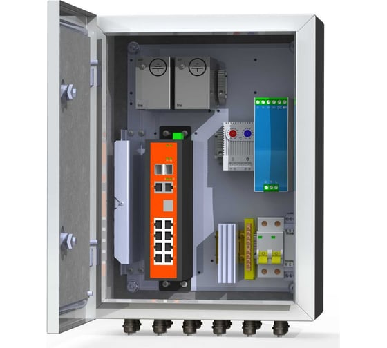 Коммутационный термошкаф MASTERMANN 6УТП 8К ГЗ 300х400х210 мм IP 66 00-00015656