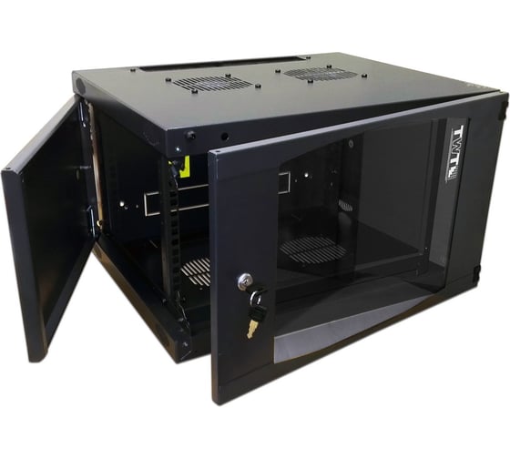 Настенный шкаф TWT Next, 15U, 550x450, стеклянная дверь, черный CBWNG-15U-6x4-BK 1