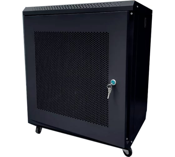 Шкаф телекоммуникационный "КОМПАНИЯ ФОРТОН" 12U, 530*400*600, 0.6mm, Black perforated door 12U530400600BP 1