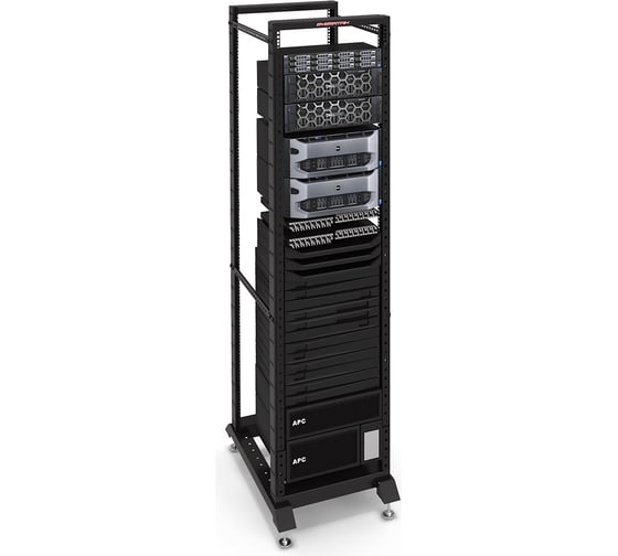 Открытая серверная стойка SYSMATRIX 45U 533x600x2062mm, двухрамная, цвет черный RAL 9004 GR 6645.900