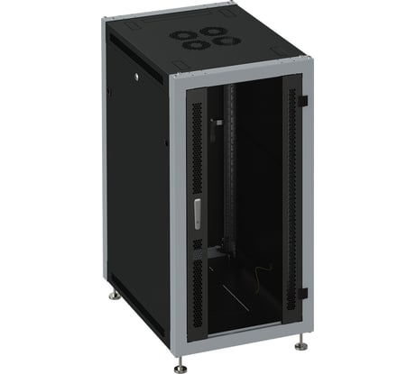 Монтажный напольный шкаф SYSMATRIX, 22U 600х800х1100 передняя дверь-стекло, задняя сплошная SL 6822.912