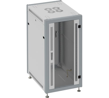 Монтажный напольный шкаф SYSMATRIX, 27U 600х600х1330 передняя дверь-стекло, задняя сплошная SL 6627.712