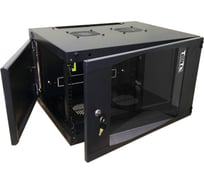 Настенный шкаф TWT Next, 9U 550x450, стеклянная дверь, черный, 1 часть CBWNG-9U-6x4-BK