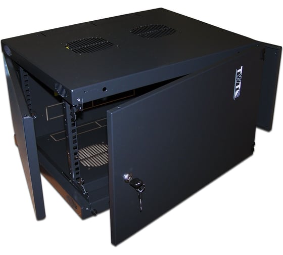 Настенный шкаф Next, 9U 550x450, металлическая дверь, черный, 1 ЧАСТЬ TWT-CBWNM-9U-6x4-BK 1