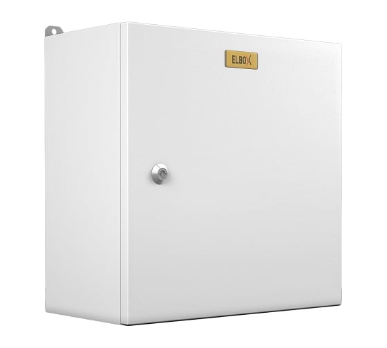 Электротехнический настенный шкаф ELBOX сплошная металлическая дверь, серый EMW-600.800.300-1-IP66 1