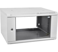 Телекоммуникационный настенный шкаф ЦМО, 18U, дверь стекло, разборный, серый ШРН-Э-18.350