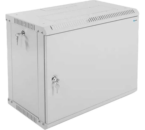 Телекоммуникационный настенный шкаф ЦМО, 19, 9U, дверь металл, разборный, серый ШРН-Э-9.350.1