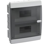 Корпус IEK UNION Compact ЩРВ-П-18 IP41, черная прозрачная дверь, пластиковый  UIC-KP12-V-18-41-K01