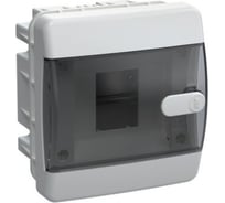 Корпус IEK UNION Compact ЩРВ-П-4 IP41, черная прозрачная дверь, пластиковый  UIC-KP12-V-04-41-K01