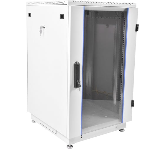 Напольный телекоммуникационный шкаф ЦМО 27U 1360х600х1000 стеклянная дверь, серый ШТК-М-27.6.10-1ААА