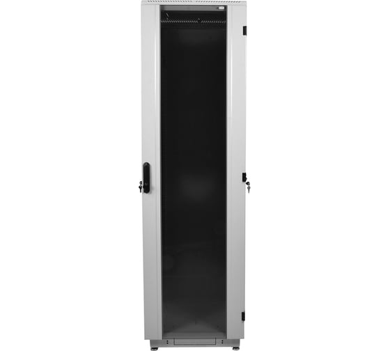 Напольный телекоммуникационный шкаф ЦМО 38U 1850х600х600, стеклянная дверь, серый ШТК-М-38.6.6-1ААА