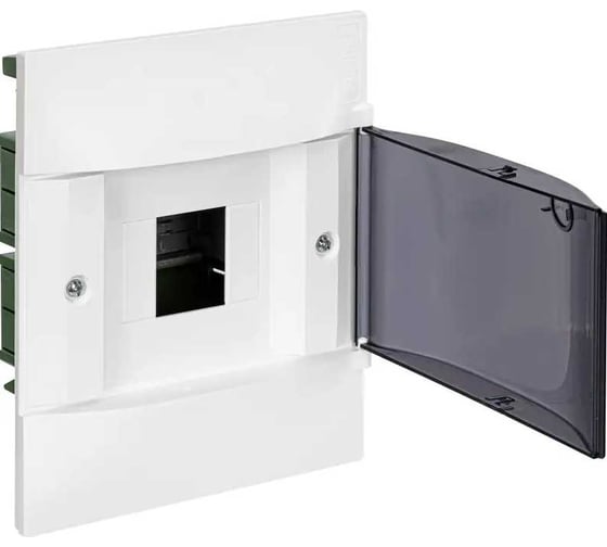 Пластиковый щиток Legrand Practibox S встраиваемый (в полые стены) 1x4 Дымчатая дверь 134574 1