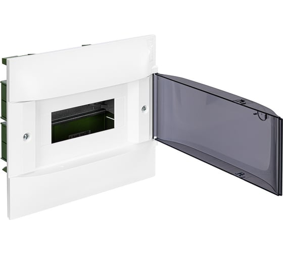 Пластиковый щиток Legrand Practibox S встраиваемый (в полые стены) 1x8 Дымчатая дверь 134578 1