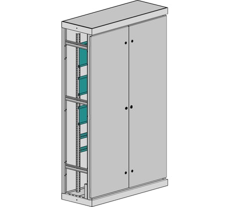 Корпус MULTICOLOR ВРУ-1 IP-54 (1200x1800x450) двустворчатый; съем б/п (ШхВхГ) RAL 7035 MLT.VRB1.54.120.18.45.2D