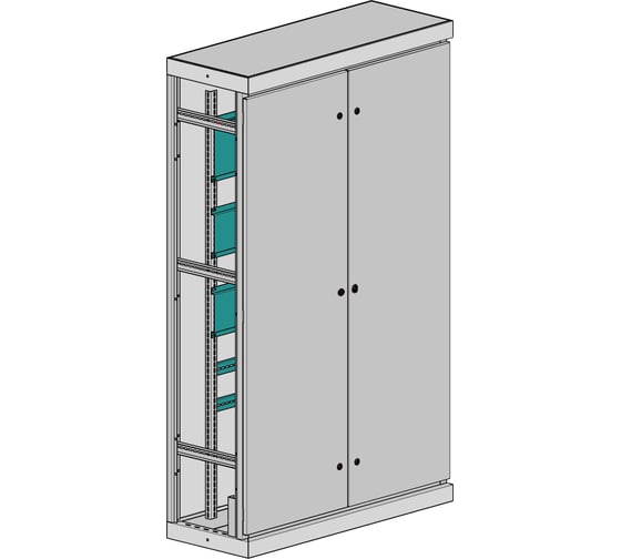 Корпус MULTICOLOR ВРУ-1 IP-54 (1200x2000x450) двустворчатый; съем б/п (ШхВхГ) RAL 7035 MLT.VRB1.54.120.20.45.2D