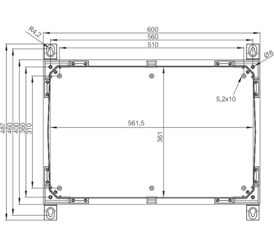 Армированный шкаф Fibox ARCA 406021 PC, серая дверца, два замка 00334824