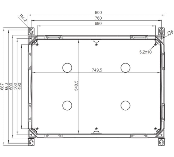 Армированный шкаф Fibox ARCA 608030 PC, серая дверца, два замка 00334825