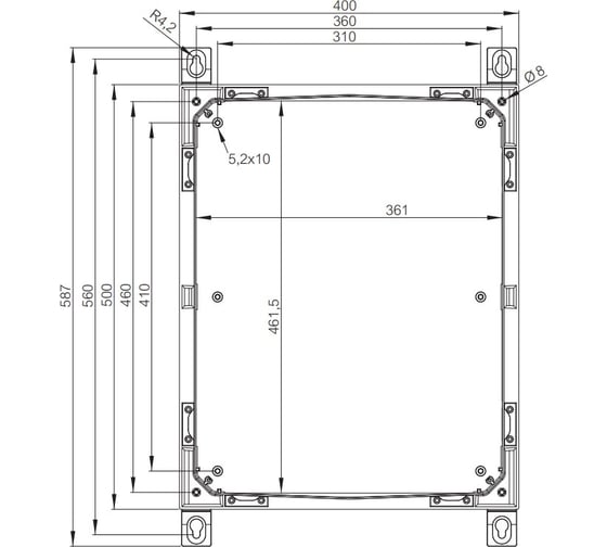 Армированный шкаф Fibox ARCA 504021 PC, серая дверца, два замка 00326492