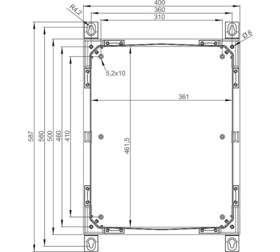 Армированный шкаф Fibox ARCA 504021S PC, серая дверца, поворотная ручка 00378664