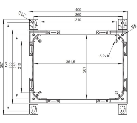 Армированный шкаф Fibox ARCA 304021 PC, серая дверца, два замка 00334822