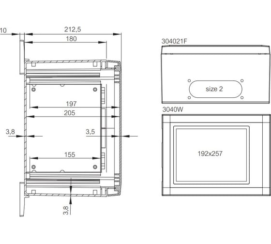 Армированный шкаф Fibox ARCA 304021 PC, серая дверца, два замка 00334822