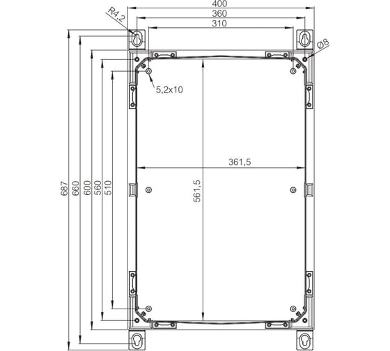 Армированный шкаф Fibox ARCA 604021 PC, серая дверца, два замка 00329104