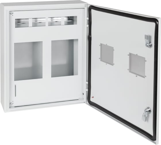 Корпус металлический КЭАЗ ЩУРн-ПРО-3x2-МП/18-550x470x147-IP66-УХЛ1 (3фх2 счетчика на МП с окном учета, 18 модулей, ПРО)- 367476