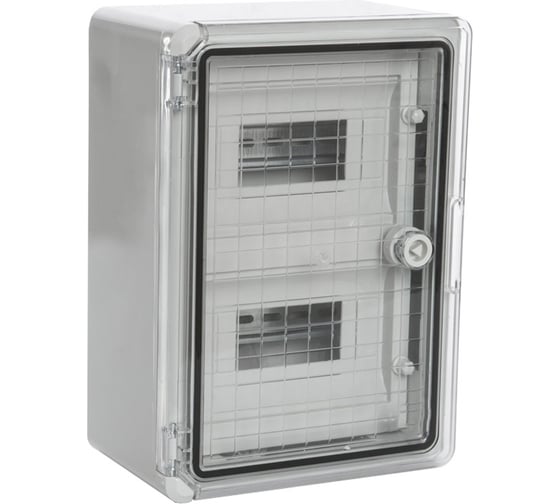 Корпус пластиковый распределительный ЩРН-18 IP65 прозрачная дверь 350x250x150 Промрукав PR08.26502