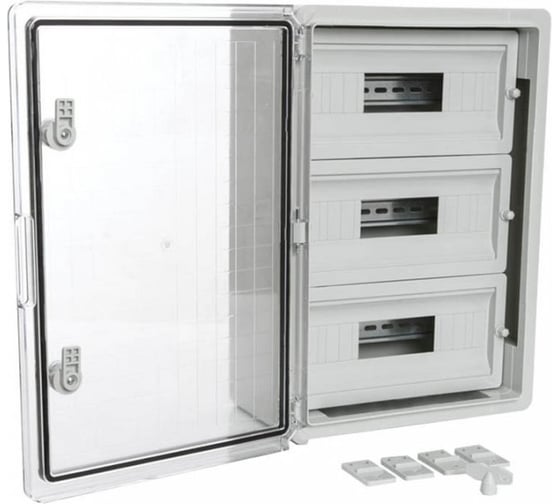 Корпус пластиковый распределительный ЩРН-45 IP65 прозрачная дверь 500x350x190 Промрукав PR08.26504