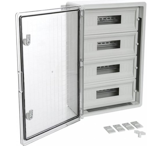 Корпус пластиковый распределительный ЩРН-60 IP65 прозрачная дверь 600x400x200 Промрукав PR08.26505