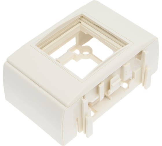 Дополнительный настенный бокс LANMASTER Mosaic на 1 модуль, 45x45, белый LAN-WA-RMB-F45/E-WH