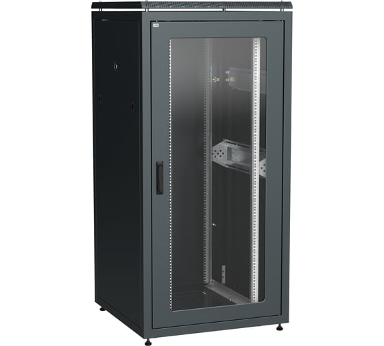 Шкаф сетевой ITK LINEA N 19 33U 800х800мм стеклянная передняя дверь задняя металлическая черный LN05-33U88-GM