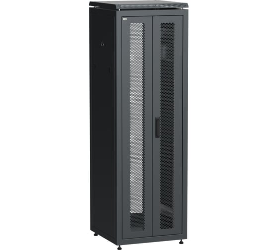 Шкаф сетевой ITK LINEA N 19 38U 600х600мм двери передняя перфорированная задняя двустворчатая перфорированная черный LN05-38U66-2PP